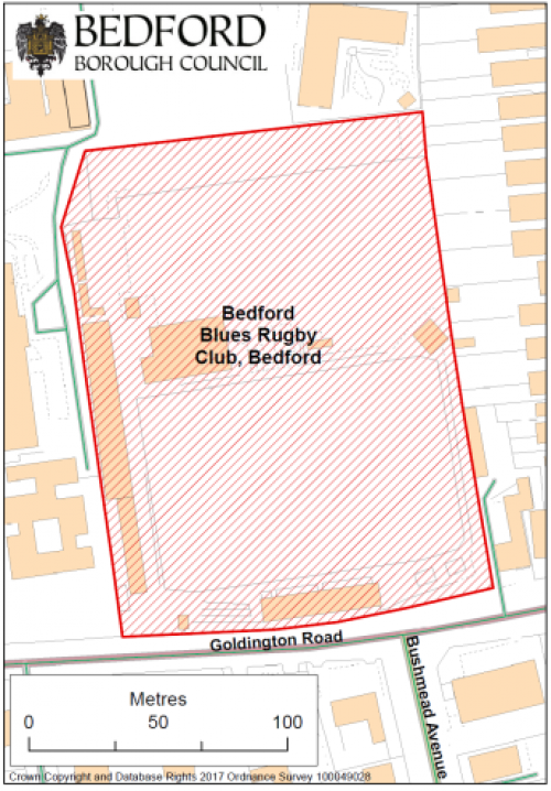 Map of Bedford Blues Rugby Club