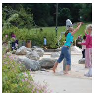 An image of children playing in an integrated play space.