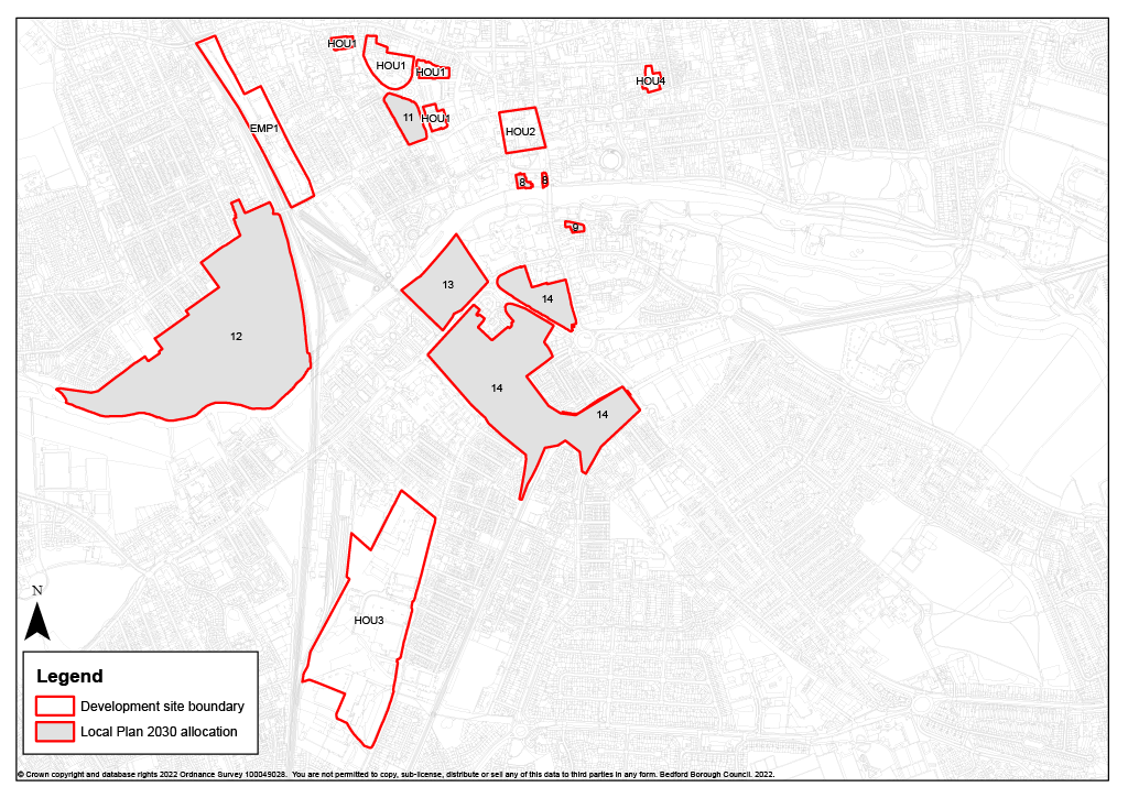 Map of Town Centre sites: Local Plan 2030 allocations and Local Plan 2040 sites
