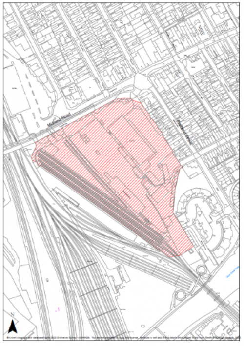 Map of Jowett Sidings and Royal Mail Depot